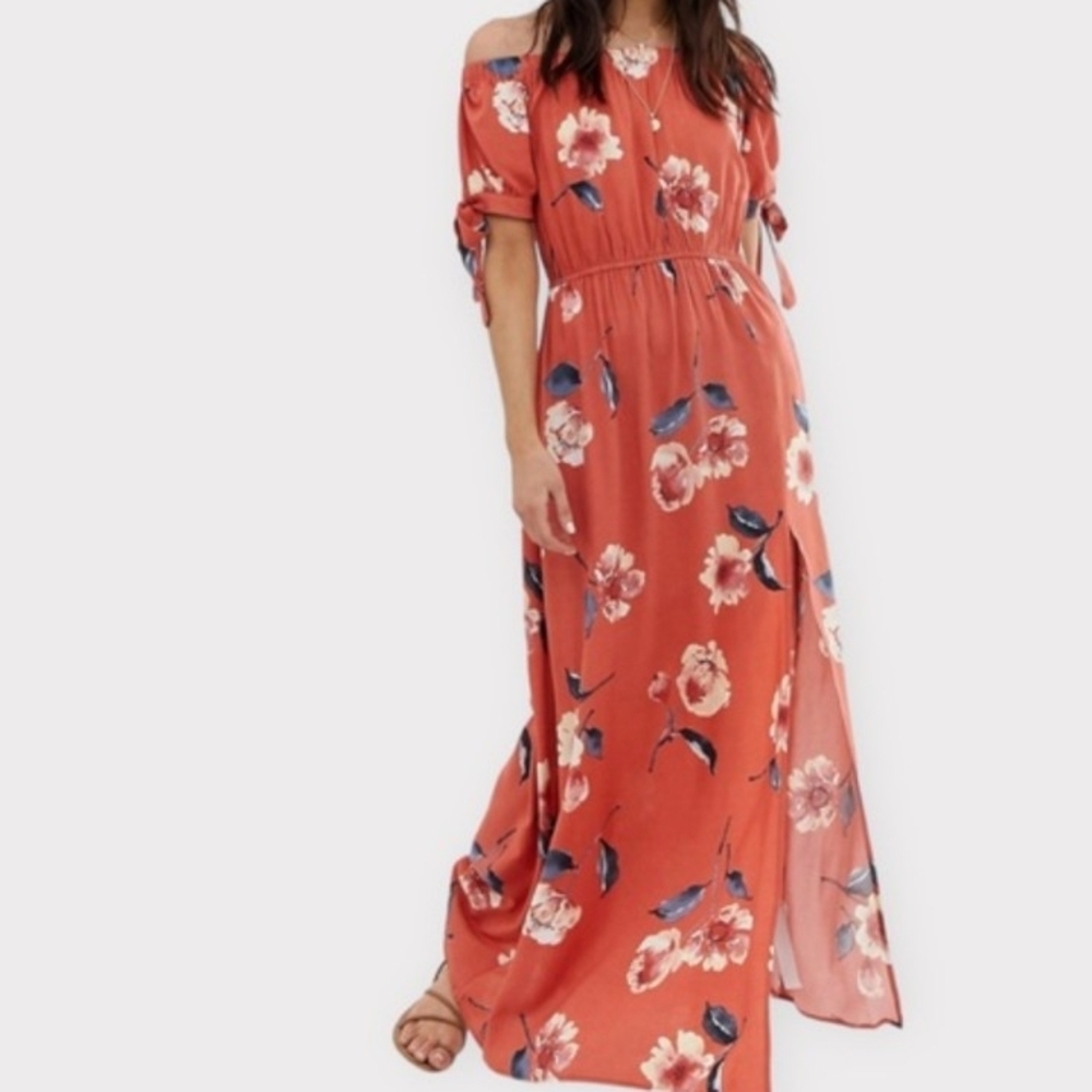 Floral Off-Shoulder Maxi Dress